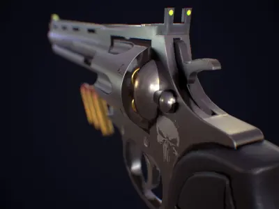 Colt Revolver Low-poly 3D model