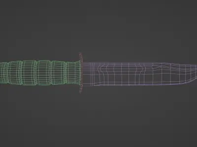 KBar style Knife Low-poly 3D model