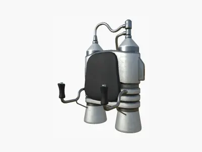 Jetpack E08 Light Steel - SciFi Character Design Low-poly 3D model
