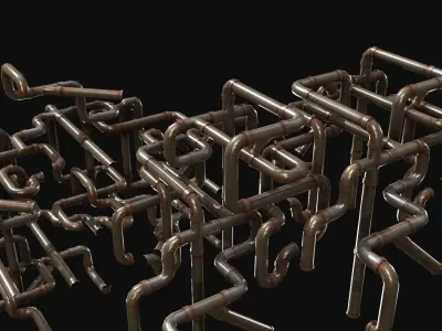 Lead Pipes for Liquid Free low-poly 3D model