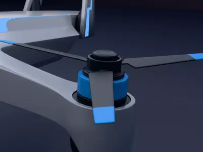 Cyberpunk Drone - Futuristic UAV Sci-Fi 3D Model Low-poly 3D model