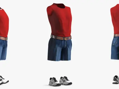  Casual Summer Set with Tank Top for Dwarf Man 