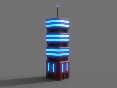 PBR Sci-Fi Building A31 Low-poly 3D model