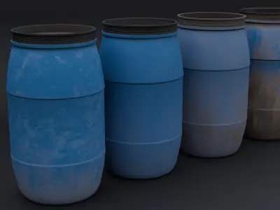 Plastic Drum - Plastic Barrel - Low Poly Low-poly 3D model