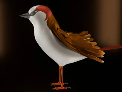 Animated Bird in Flight  Fully Rigged 3D Model for Games Renders Low-poly 3D model