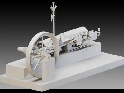 12 Steam Engines- Vol 02- High detail 3d models Low-poly 3D model