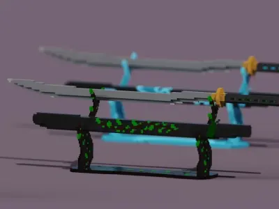 catans with the elements 3D model