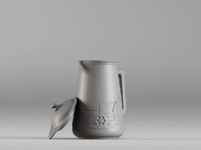 001634 Vintage Ceramic Jug with Lid 3dp 3D print model