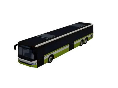 Low Poly Modern City Bus Vehicle Model PBR Texture Low-poly 3D model