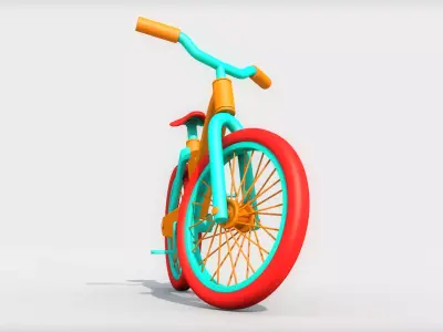 Cartoon bicycle 3D model