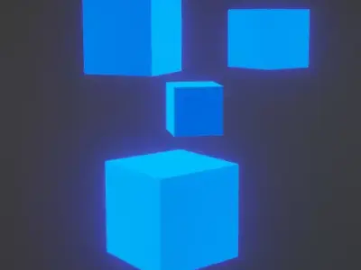 cube art low poly 3D model