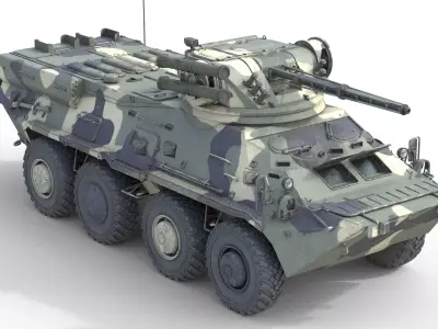 BTR 3 Armored Personnel Carrier Low-poly 3D model