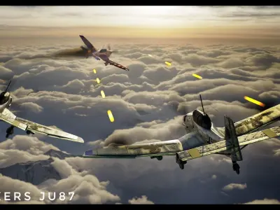 The stuka- Junkers Ju87- Germen WWII fighter airplane  Free low-poly 3D model