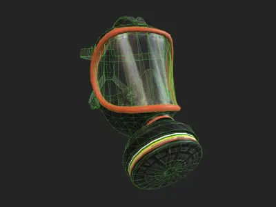 Gas Mask Low-poly 3D model order