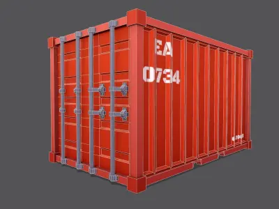 Containers Stylized Cartoon Low-poly 3D model