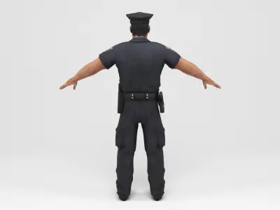Policeman 1 police officer Low-poly 3D model