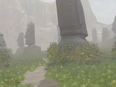 Moai Stone Circle Pathway 3D model