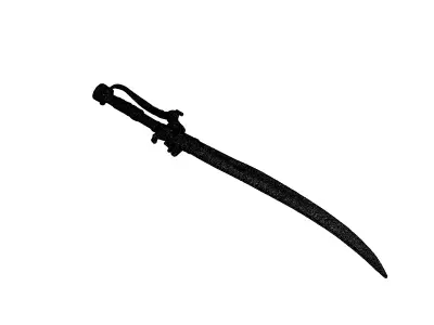 Combat Worn Bloody Blade Low-poly 3D model