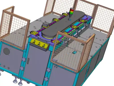 Automated peeling labeling and assembly cycle line 3D model