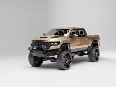Custom Lifted Ram TRX Pickup Truck 3D Rigged Model Low-poly 3D model purchase