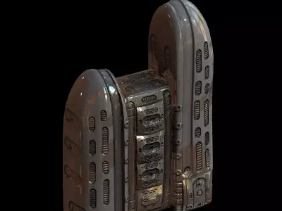 sci fi building 3d model scifi Low-poly Low-poly 3D model  Low-poly 3D model