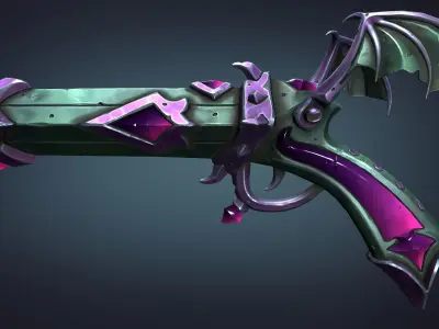 Vampire pistol Low-poly 3D model