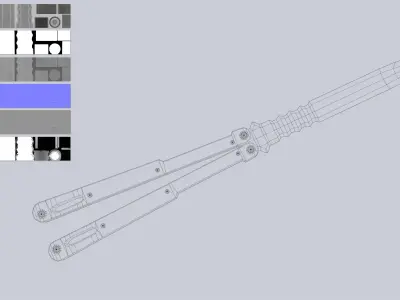 Butterfly knife Low-poly 3D model buy