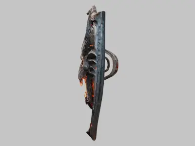 Medieval Armor Dragon SHield Fantasy Steel Low-poly 3D model