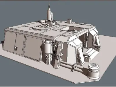 Sci-Fi RPG House with interior - High details level Low-poly 3D model