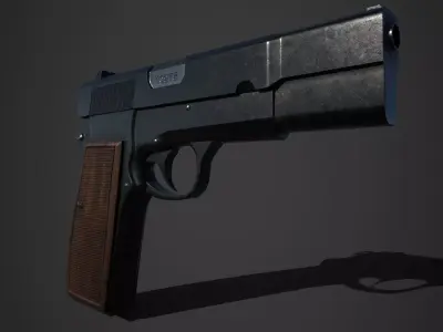 browning high power Low-poly 3D model
