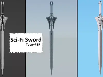 Sword Low-poly 3D model 60
