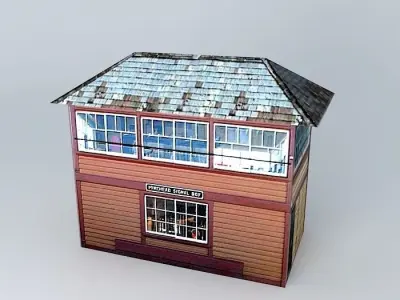 Eco Rail Track Signal Box Old Steam Days Free 3D model
