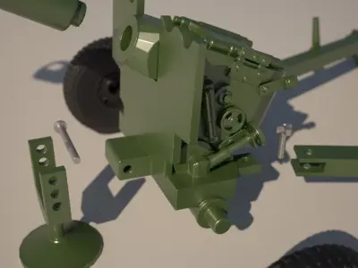 Howitzer Artillery for 3Dprint 3D print model