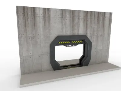 Armored door Low-poly 3D model