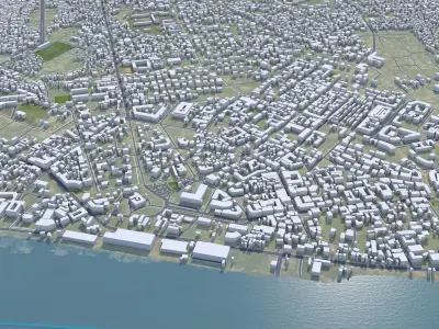 Kisangani Congo 30km Low-poly 3D model