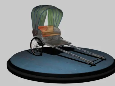 Indian old rickshaw Low-poly 3D model