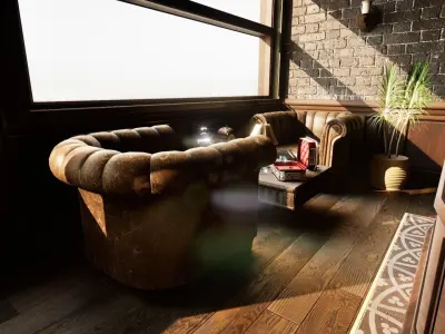 Cigar Store Pub Environment  - Modular Pack - UE5 Low-poly 3D model