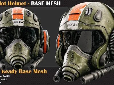 157 Mask and Helmet Base Mesh Bundle   3D model