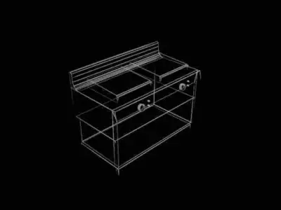 INDUSTRIAL KITCHEN GRILL UNIT 3D model purchase
