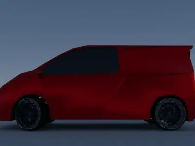 Low poly cargo van  Low-poly 3D model