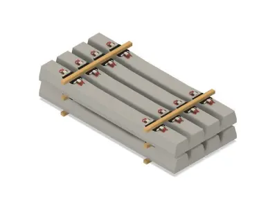 Model Railway Concrete Sleepers Stacked Various Designs 3D print model