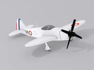 Republic P-47 Thunderbolt Low-poly 3D model