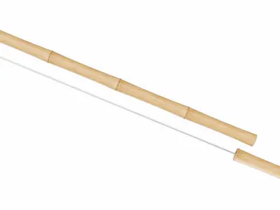 Bamboo katana Low-poly 3D model