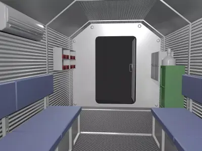 Refuge Chamber Container PBR Low-poly 3D model