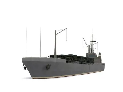 transport ship Low-poly 3D model