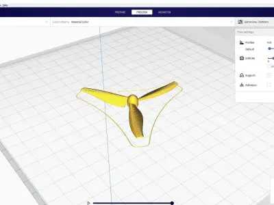 Drone propeller 3 blade 3D print model