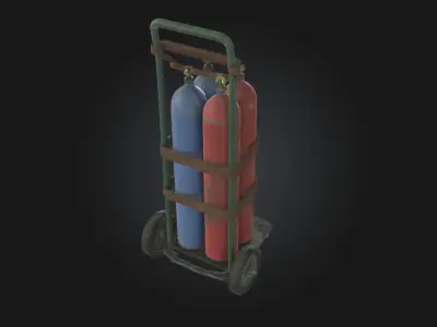 Gas Cylinder Cart  Industrial Mobility for Heavy-Duty Tasks 3D model