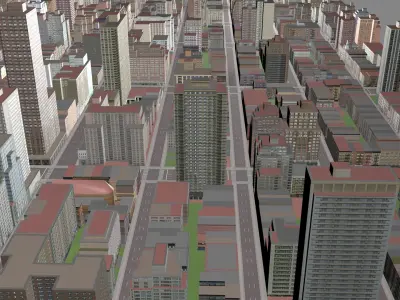 Buildings City building industrial park commercial housing 3D model V10