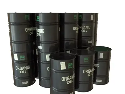 Black Painted Oil Barrel Low-poly 3D model