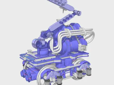 Rail Line Spray Painter Robot Design 3D model